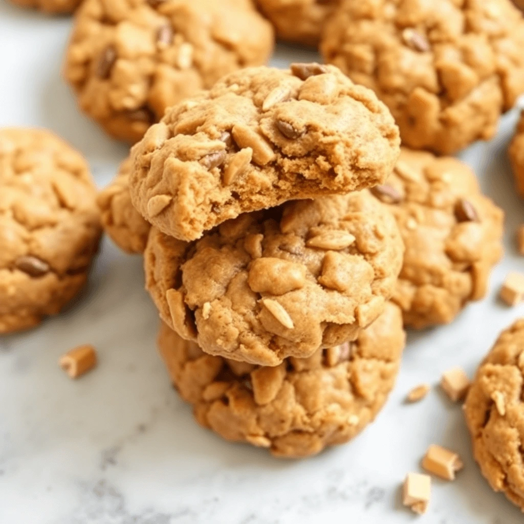 Delicious healthy oatmeal cookies made with rolled oats, nuts, and chocolate chips on a wooden serving platter.