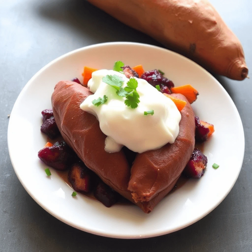 Delicious gluten-free sweet potato dishes arranged on a wooden serving platter.