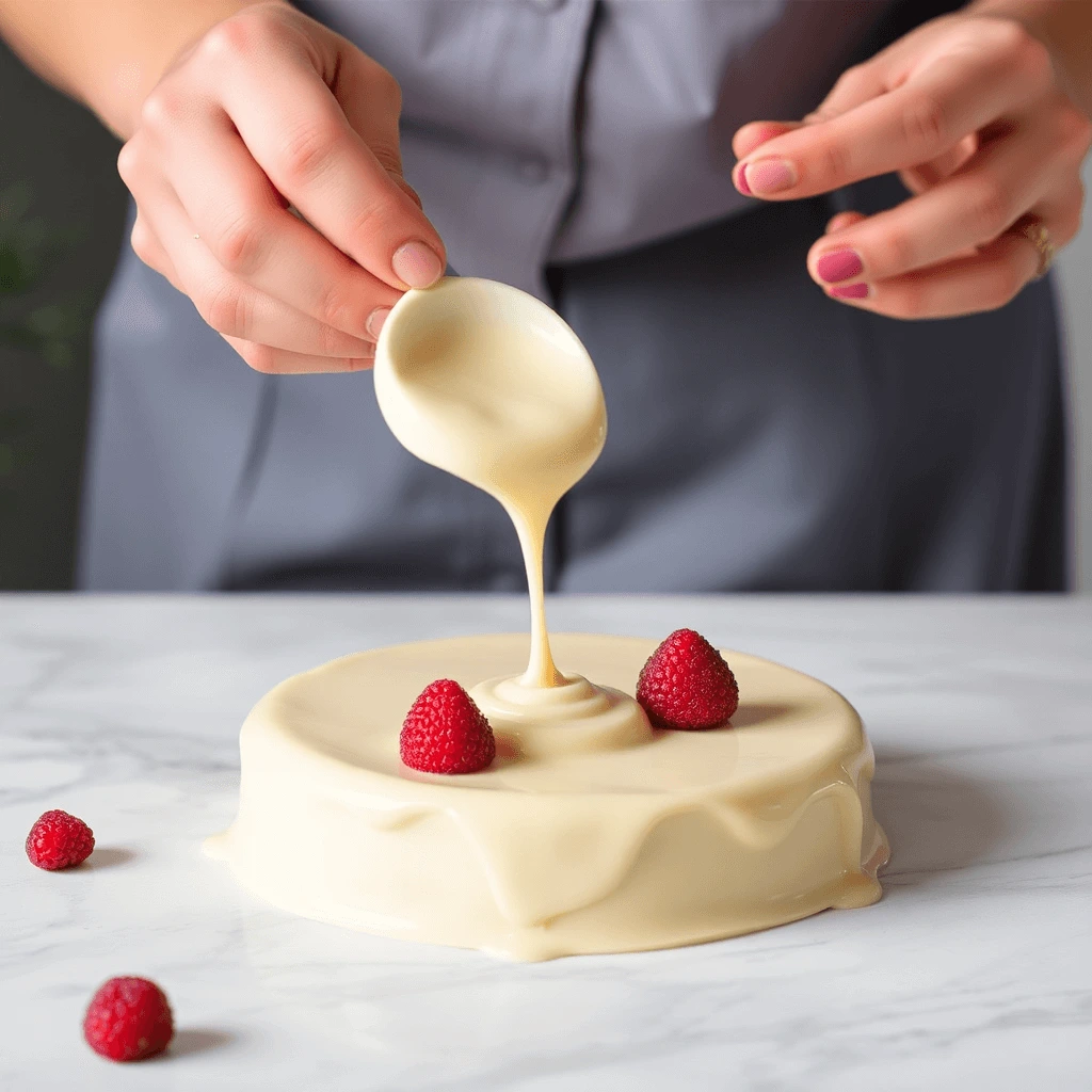 Simple white chocolate ganache recipe.