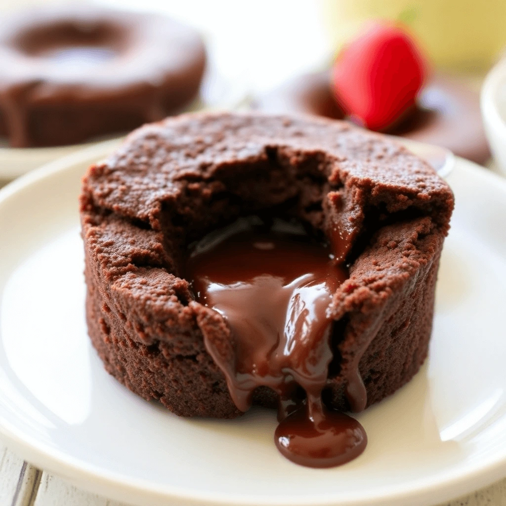 Delicious chocolate lava cake with molten center served on a plate