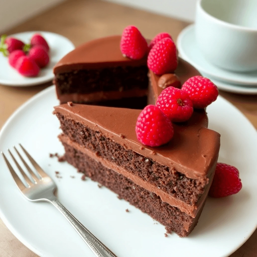 Rich, decadent flourless chocolate gateau with a velvety texture