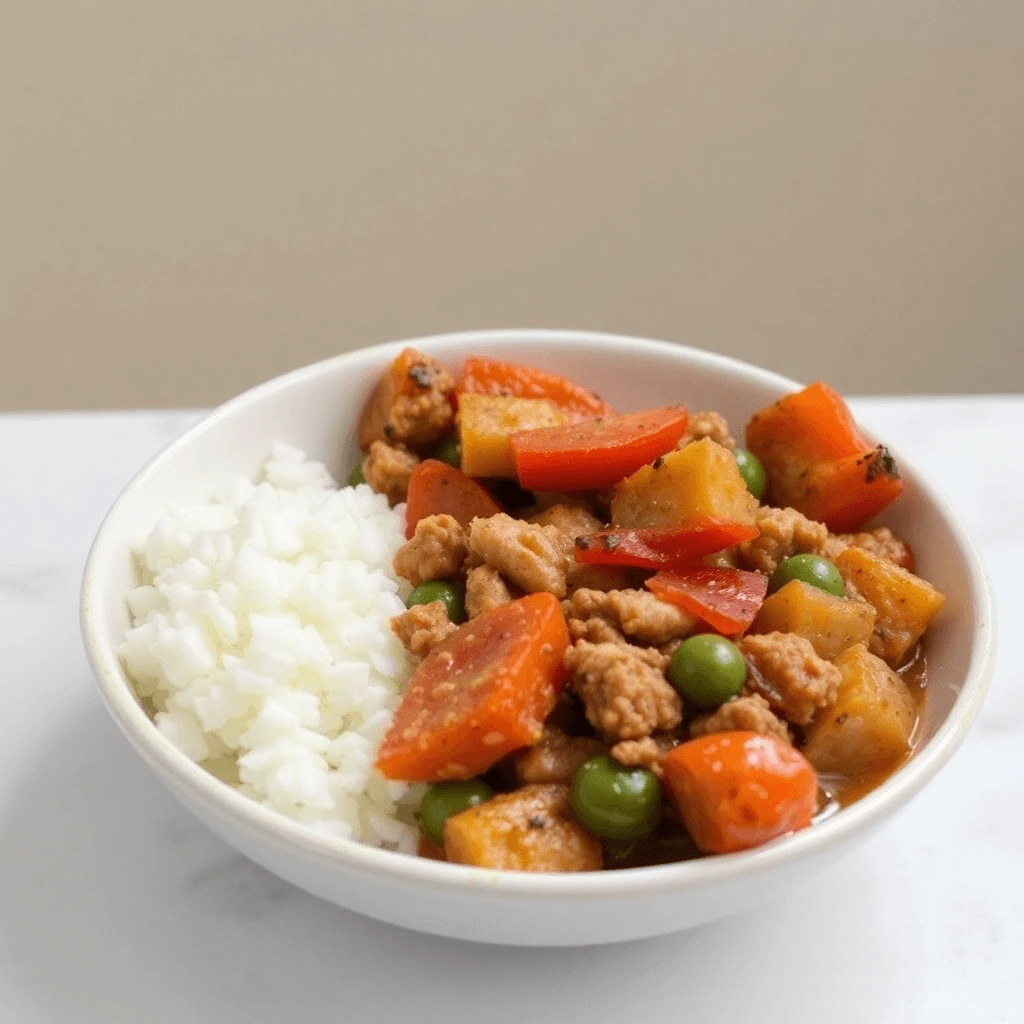 Homemade Pepper Lunch with marinated beef, colorful veggies, and steaming rice on a sizzling plate.