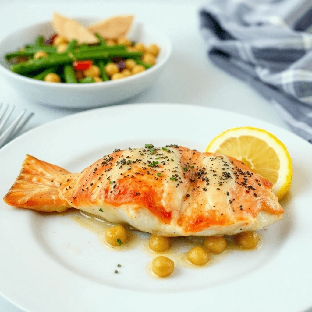 A selection of healthy fish recipes, including grilled salmon with vegetables, baked trout with lemon, and spicy fish tacos, all beautifully plated.