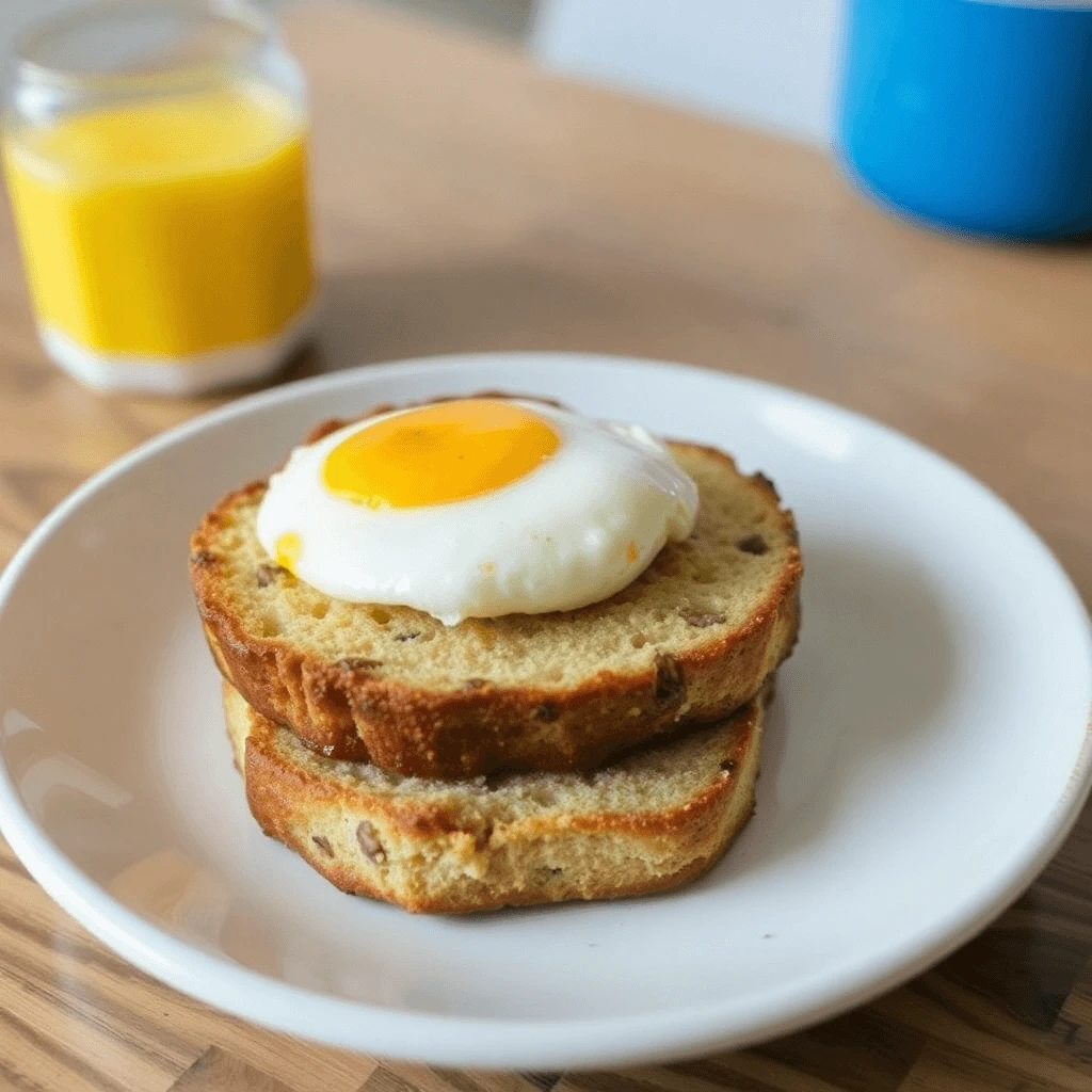 Plate of quick sourdough meals including toast with eggs.