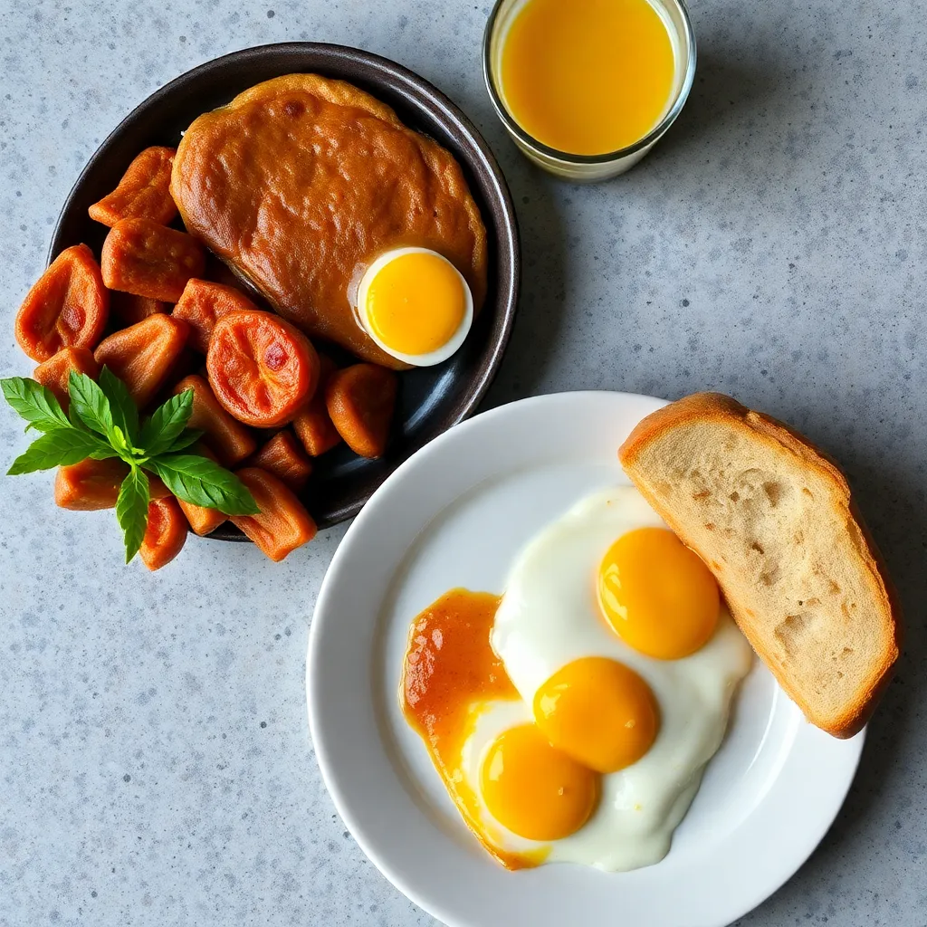 A golden-brown arepa with a runny-yolk fried egg spilling out, a classic Colombian breakfast.