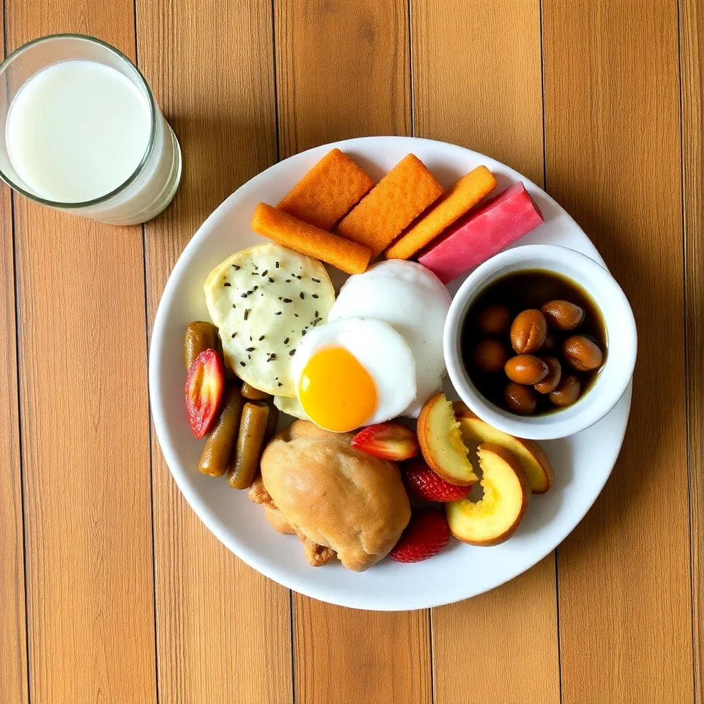 A plate piled high with a colorful and diverse "Calentado," including rice, beans, meat, and a fried egg, a typical Colombian breakfast of leftovers.